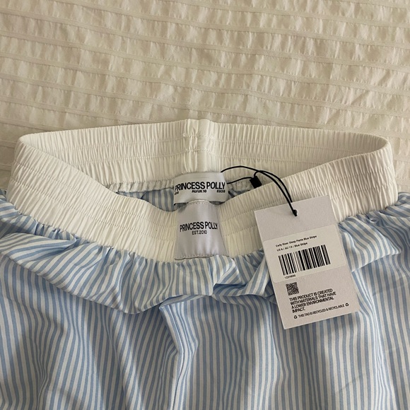NWT Princess Polly Early Riser Blue Stripe Sleep Pants - Picture 5 of 5